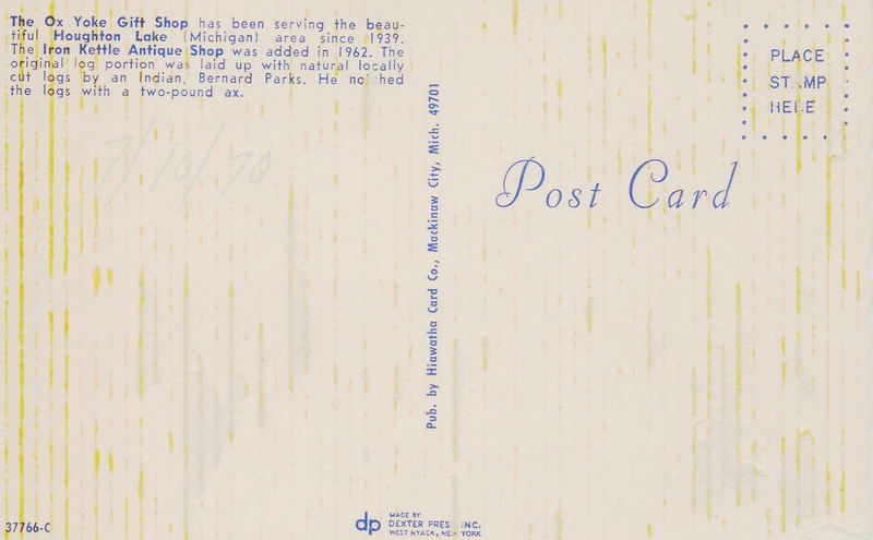 Ox Yoke Gift Shop (Copper Kettle Distilling Company) - Vintage Postcard (newer photo)